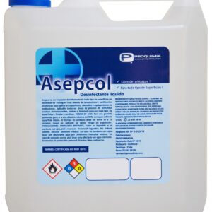 ASEPCOL DESINFECTANTE BASE ALCOHOL/AMONIO CUATERNARIO SUPERFICIE 5LTS