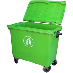 BASURERO 1100L TAPA Y RUEDAS VERDE ASTROPACK