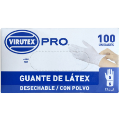 GUANTE LATEX C/POLVO BLANCO S - VTX PRO10UXC