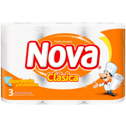 TOALLA PAPEL CLASICA NOVA x3 12MTS