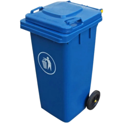 BASURERO 120L TAPA Y RUEDAS AZUL sin pedal ASTROPACK