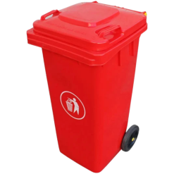 BASURERO 120L TAPA Y RUEDAS ROJO sin pedal ASTROPACK