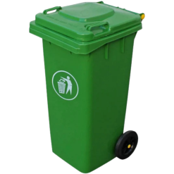 BASURERO 120L TAPA Y RUEDAS VERDE sin pedal ASTROPACK