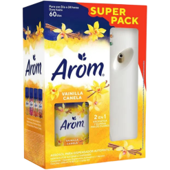 DISPENSADOR + AEROSOL REFILL VAINILLA CANELA + 2BAT AA 6xPack